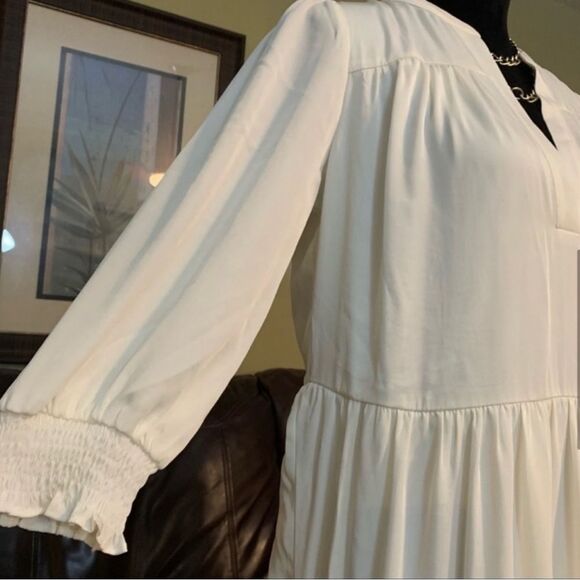 EXPRESS NWT Boho Ivory 3/4 Sleeve Midi Dress M - Picture 8 of 16